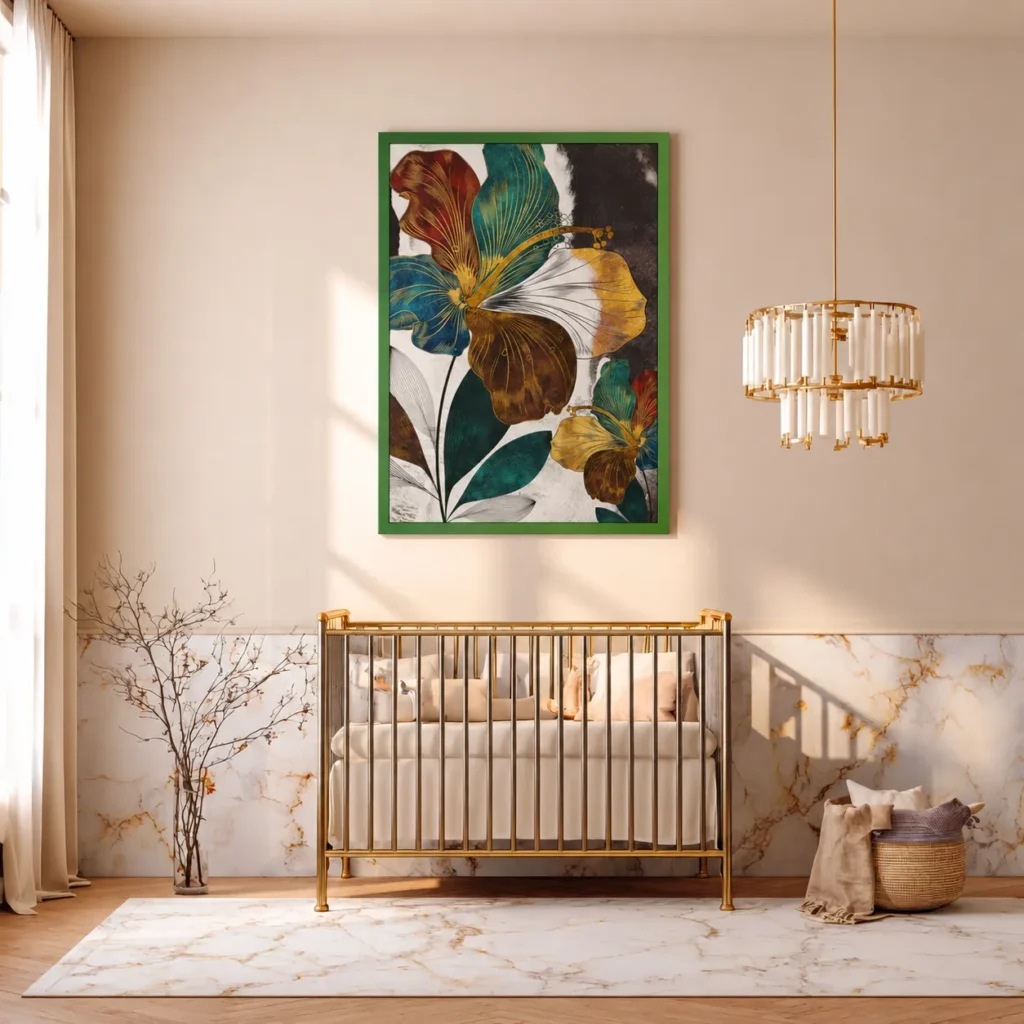 Art Deco Floral Wall Art – Premium Matte Paper Multi-Color Framed Prints