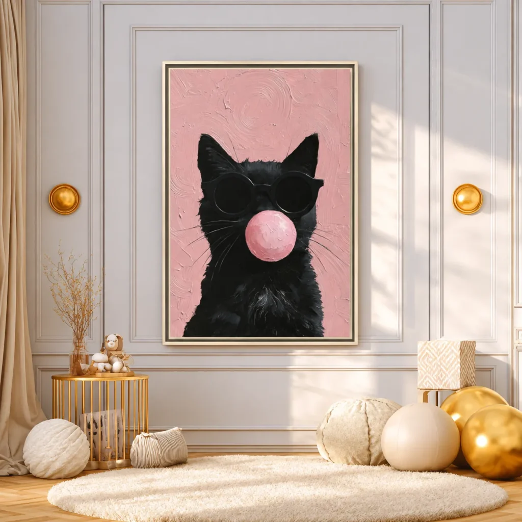 ChatGPT Image Aug 18, 2026, 05_45_11 PM_compressed Sunglasses Black Cat Wall Art – Premium Matte Framed Canvas for Modern Decor