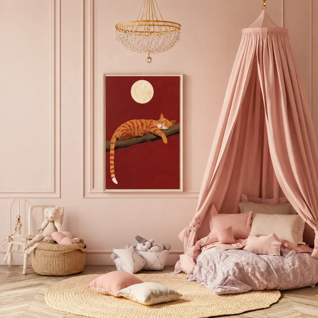 ChatGPT Image Aug 19, 2026, 10_26_58 PM_compressed Sleeping Orange Cat Wall Art, Premium Matte Framed Canvas for Cozy Interiors
