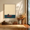 Fishing Bear Wall Art – Premium Matte Framed Canvas, Coastal Wildlife Decor