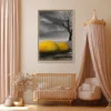 Golden Spheres Coastal Wall Art, Premium Matte Framed Canvas, Surreal Decor