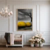 Golden Spheres Coastal Wall Art, Premium Matte Framed Canvas, Surreal Decor