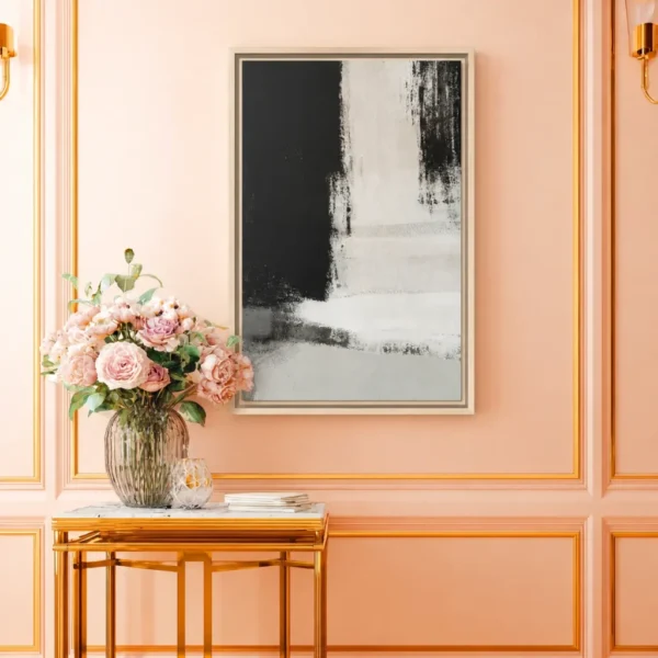 Monochrome Abstract Wall Art, Premium Matte Framed Canvas, Modern Minimalist Decor
