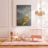 Golden Dolphin Ocean Wall Art, Premium Matte Canvas, Coastal Nautical Decor