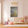 Golden Dolphin Ocean Wall Art, Premium Matte Canvas, Coastal Nautical Decor