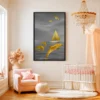Golden Dolphin Ocean Wall Art, Premium Matte Framed Canvas, Luxury Coastal Decor