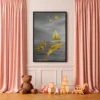 Golden Dolphin Ocean Wall Art, Premium Matte Framed Canvas, Luxury Coastal Decor