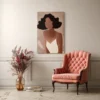 Velvet Muse – Feminine Silhouette Luxury Abstract Wall Art, Premium Matte Canvas for Modern Decor