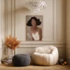 Velvet Muse – Feminine Silhouette Luxury Abstract Wall Art, Premium Matte Canvas for Modern Decor