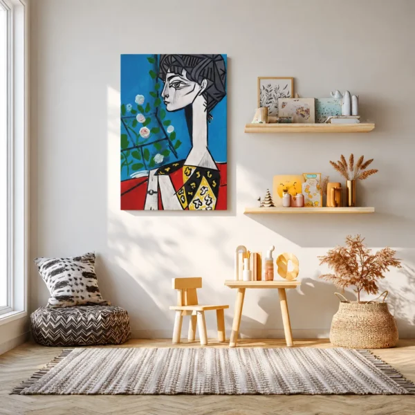 Cubist Portrait Canvas Wall Art | Modern Abstract Matte Canvas for Contemporary Interiors