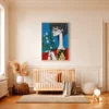 Framed Cubist Portrait Canvas | Modern Abstract Matte Wall Art for Contemporary Home Decor
