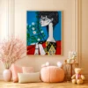 Framed Cubist Portrait Print | Modern Abstract Matte Wall Art for Stylish Home Decor