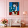 Framed Cubist Portrait Print | Modern Abstract Matte Wall Art for Stylish Home Decor