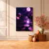 Moonlit Lotus Canvas Wall Art | Dreamy Purple Matte Canvas for Modern Home Decor