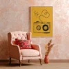 Retro Cassette Love Framed Canvas Wall Art for Vintage Music Room Decor