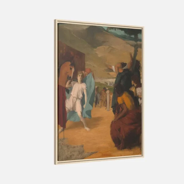 Vintage Equestrian Framed Canvas Wall Art – Classic Riders & Horse Scene