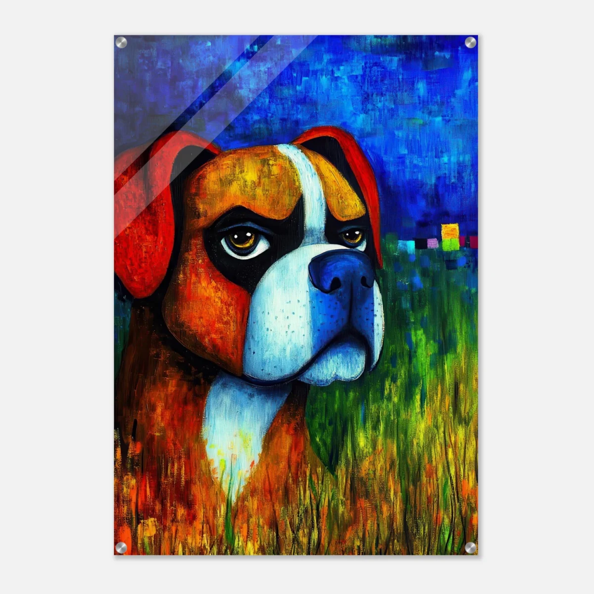 c6344bb3-c0aa-4cb5-8901-f78f16572b94 Boxer Dog Acrylic Wall Art – Contemporary Colorful Pet Portrait Statement Decor