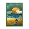 Turquoise Mountain River Landscape Wall Art – Premium Matte Paper Multi-Color Framed Print