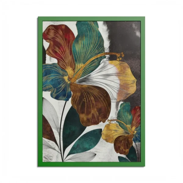 Art Deco Floral Wall Art – Premium Matte Paper Multi-Color Framed Prints