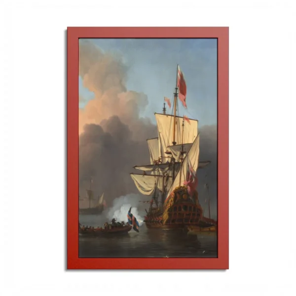 Premium Matte Paper Multi-Color Framed Print, Historic Sailing Ship Wall Art