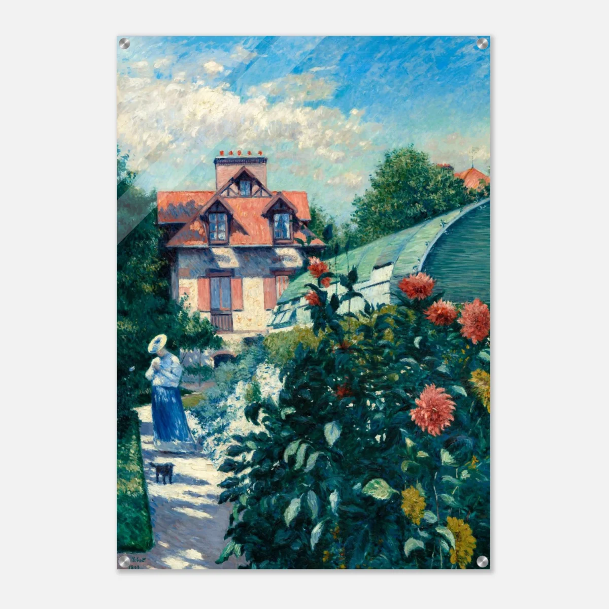 Vintage Garden Acrylic Wall Art – Impressionist Cottage Landscape Decor