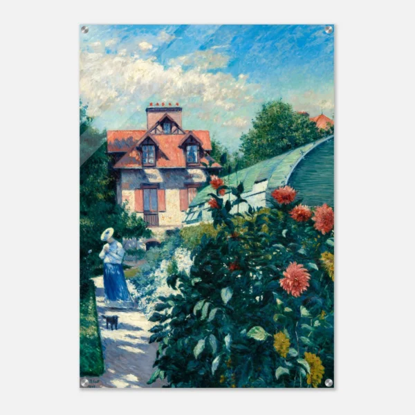 Vintage Garden Acrylic Wall Art – Impressionist Cottage Landscape Decor