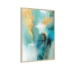 Teal Gold Framed Canvas Wall Art | Luxury Contemporary Abstract Matte Canvas Decor
