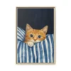 Cozy Orange Tabby Bedtime Wall Art — Premium Matte Framed Canvas Decor
