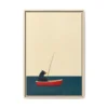 Fishing Bear Wall Art – Premium Matte Framed Canvas, Coastal Wildlife Decor