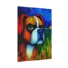 Colorful Boxer Dog Canvas Wall Art, Vibrant Modern Pet Portrait for Home