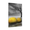 Golden Spheres Seascape Wall Art, Premium Matte Canvas, Moody Coastal Decor