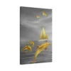 Golden Dolphin Ocean Wall Art, Premium Matte Canvas, Coastal Nautical Decor