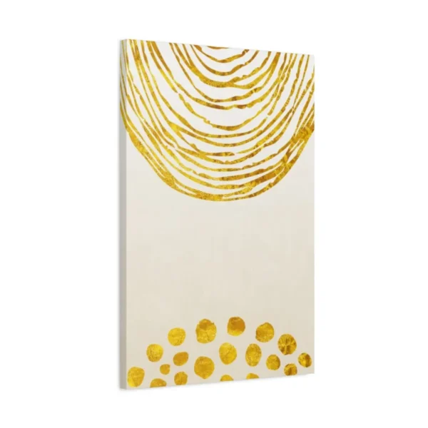 Gold Fingerprint Abstract Wall Art, Premium Matte Canvas for Modern Minimalist Decor
