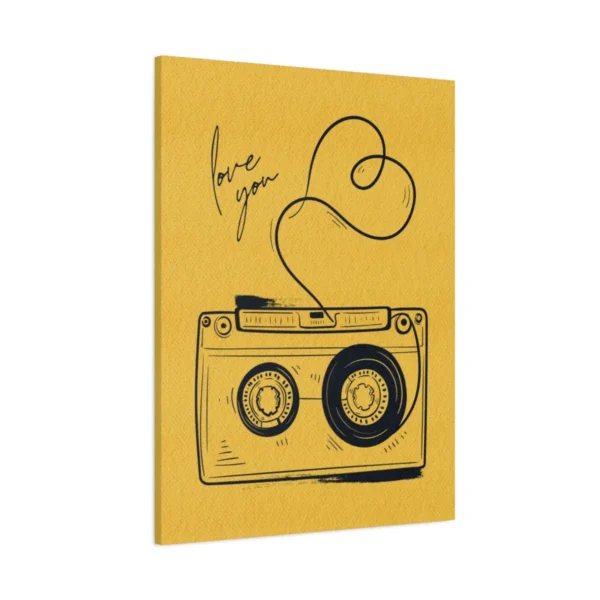 matte-canvas-stretched-125_compressed Vintage Cassette Tape Wall Art Canvas, Retro Music Love Decor for Modern Rooms