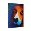 Colorful Dog Canvas Wall Art – Vibrant Basset Hound Portrait for Modern Interiors