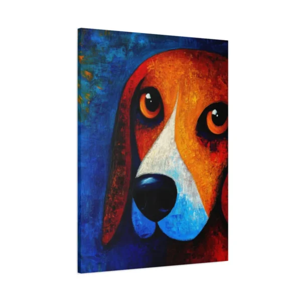 Colorful Dog Canvas Wall Art – Vibrant Basset Hound Portrait for Modern Interiors