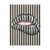 Striped Lip Canvas Wall Art, Modern Black and Cream Pop Art on Stretched Canvas