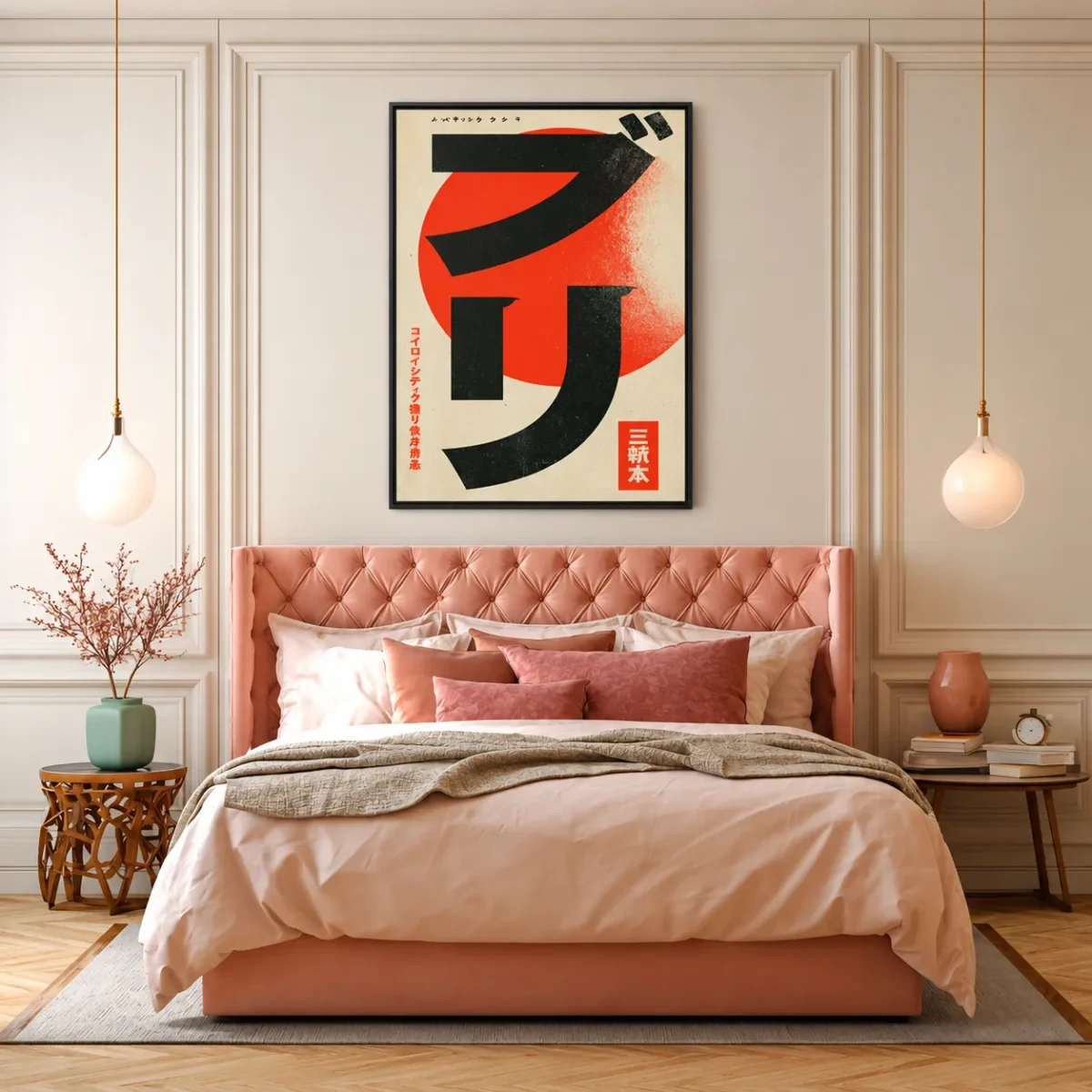 Kurohane – Japanese Abstract Wall Art, Geometric Framed Canvas Statement