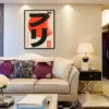 Kurohane – Japanese Abstract Wall Art, Graphic Framed Print for Modern Spaces