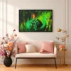 Mosslight Journey – Whimsical Snail Wall Art, Premium Framed Canvas for Modern Interiors