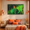 Mosslight Journey – Whimsical Snail Wall Art, Premium Matte Canvas for Modern Interiors