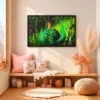 Mosslight Journey – Whimsical Snail Wall Art, Elegant Framed Print for Modern Decor