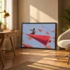 Skybound Momentum – Paper Airplane Wall Art, Framed Print for Modern Interiors