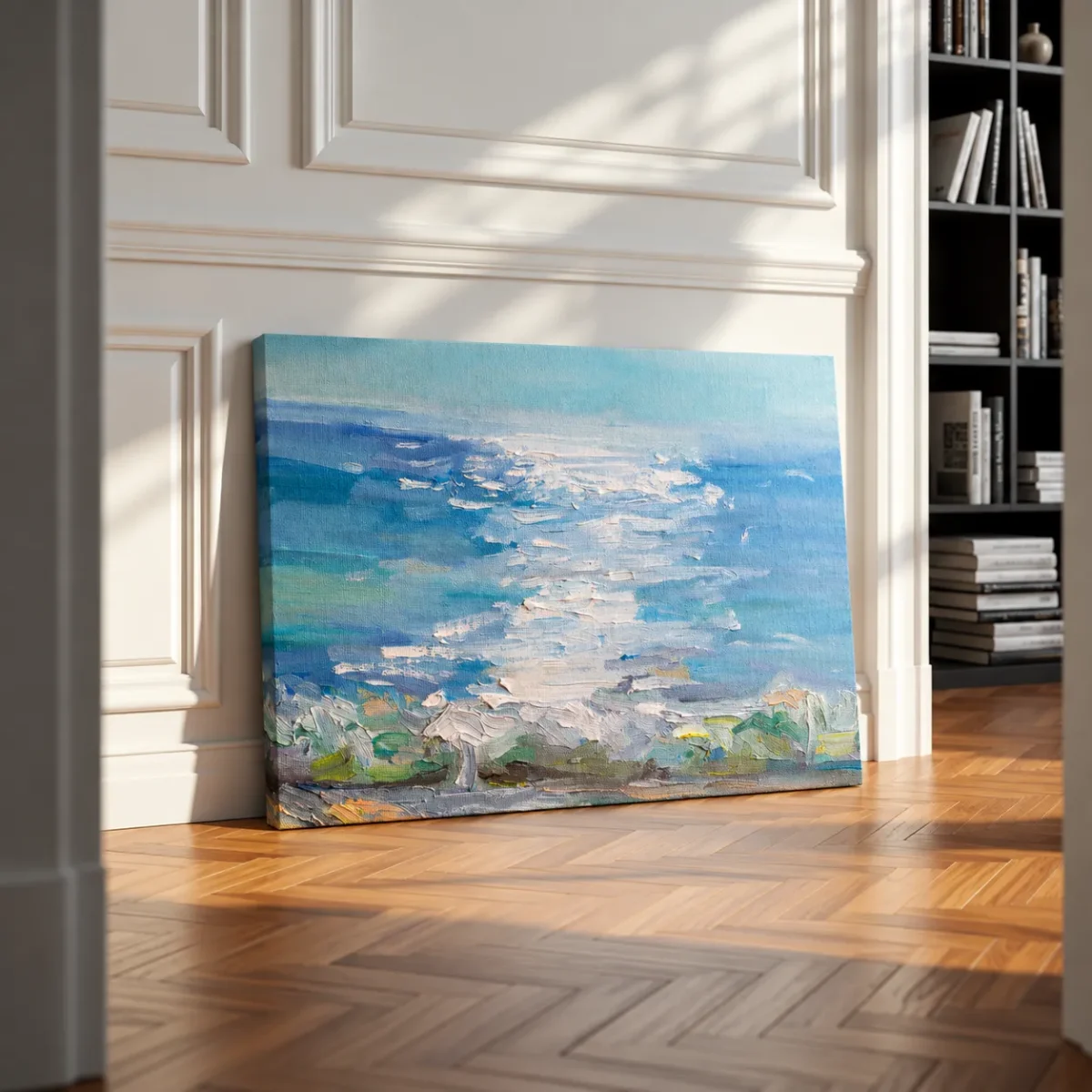 Cerulean Quietude – Ocean Landscape Wall Art, Premium Matte Canvas Decor