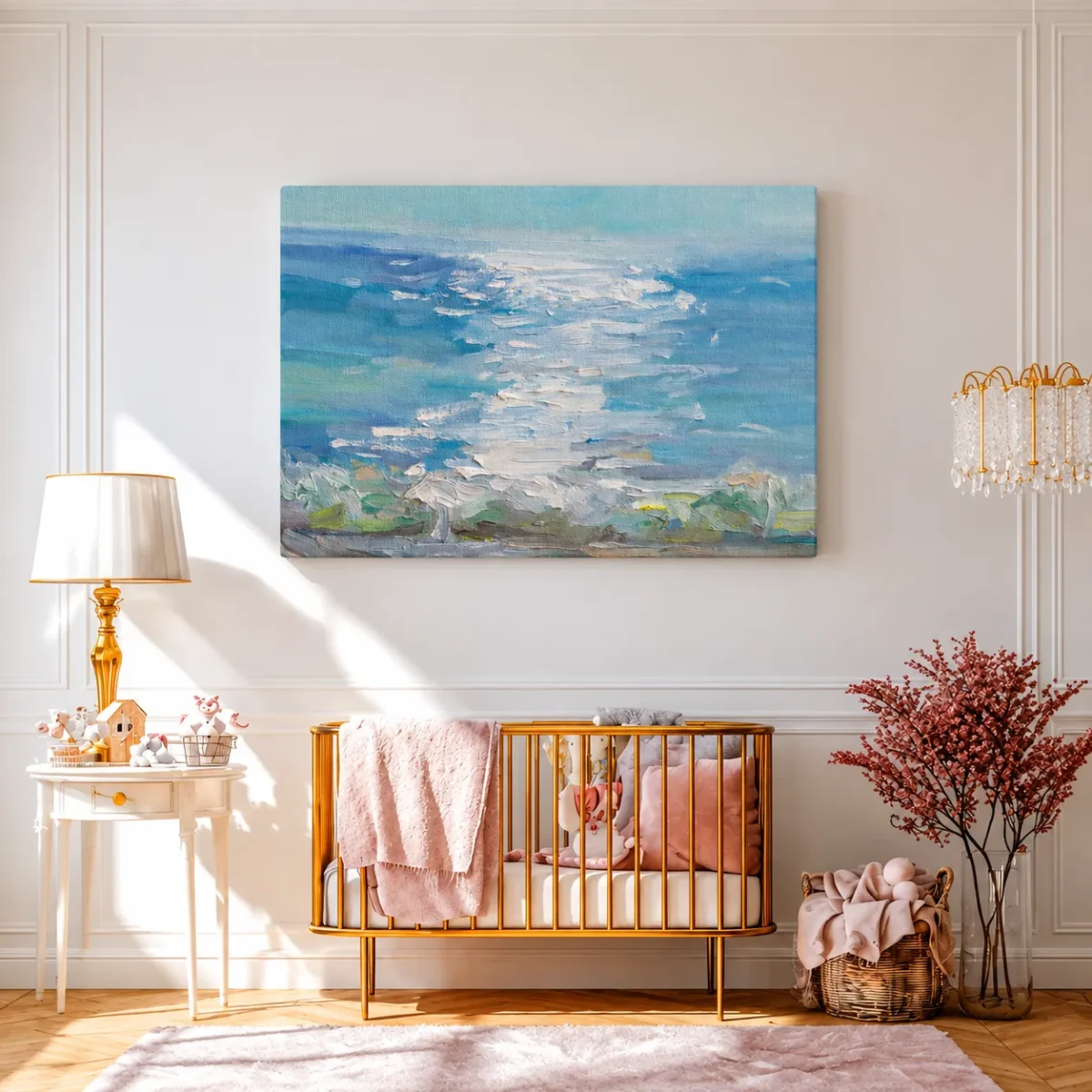 Cerulean Quietude – Ocean Landscape Wall Art, Premium Matte Canvas Decor