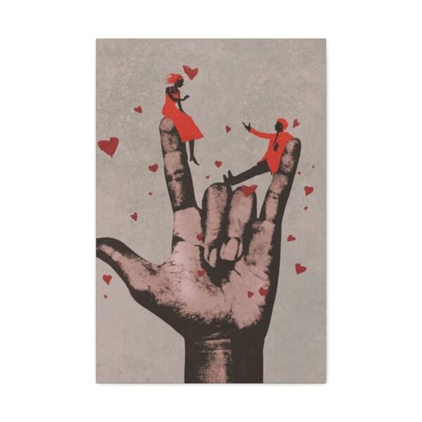 Hearts in Hand Romantic Couple Wall Art, Premium Matte Canvas for Modern Decor