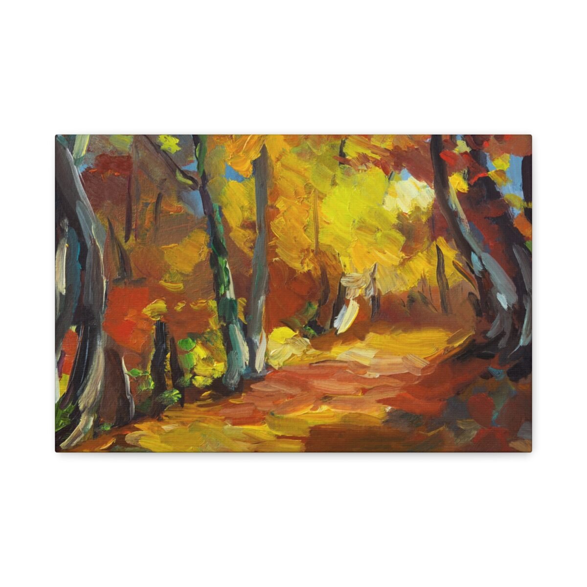 Autumn Ember Trail – Autumn Forest Canvas Wall Art, Premium Matte Stretched Canvas