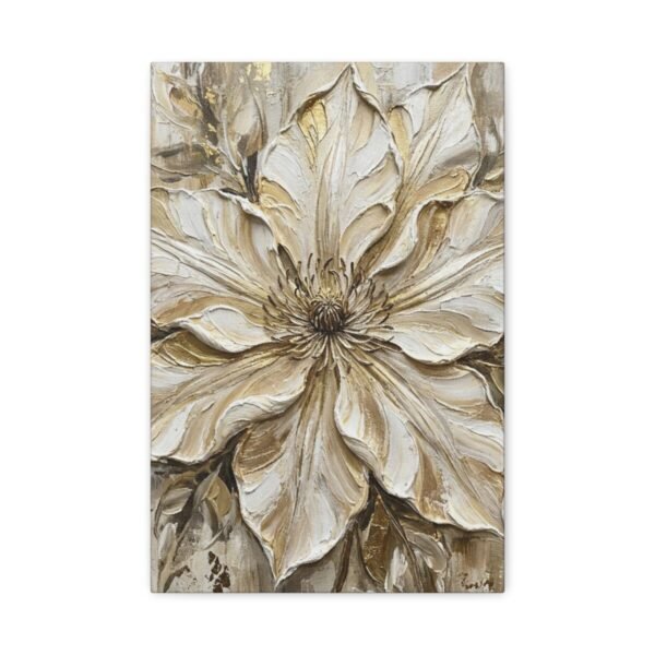 Neutral Magnolia Canvas Wall Art – Elegant Beige Botanical Matte Canvas for Modern Homes
