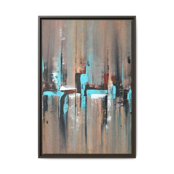 Tidal Mosaic Textured Abstract Framed Canvas Wall Art, Premium Matte Modern Decor