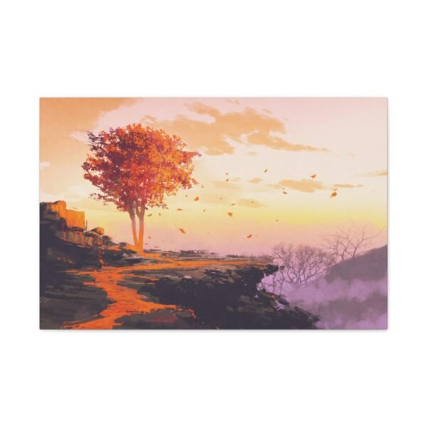 Emberfall Autumn Sunset Landscape Wall Art – Premium Matte Canvas for Modern Interiors